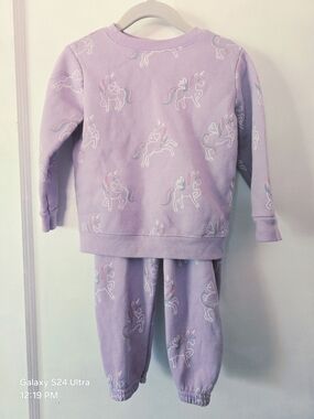Kids Lavender Unicorn Jogger Set 24m